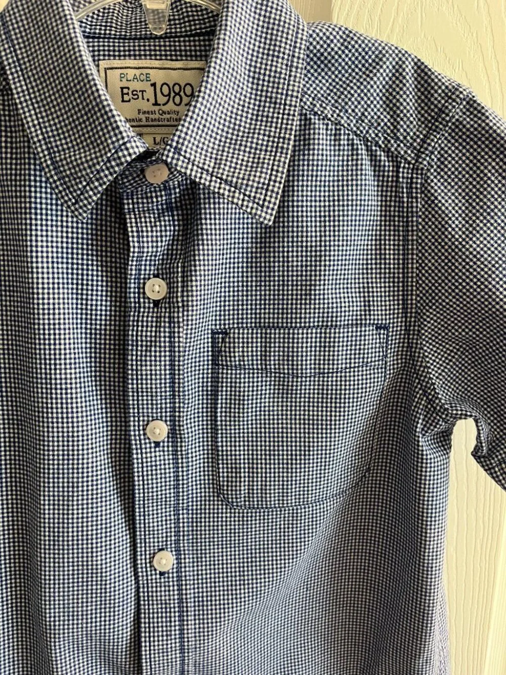 Boys 10-12 Children's Place short sleeved checked button down shirt